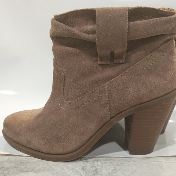 Jessica Simpson Chantie Booties Brown Leather Block Heel shoes Size 7M - Picture 7 of 14